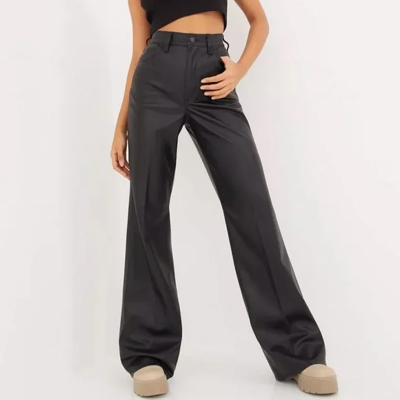 New Levi's 70's Flare Faux Leather Pant Leather Night